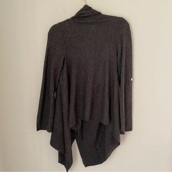 Cynthia Rowley Women’s Shawl Neck Open Front Charcoal Gray Angora Blend Cardigan - Picture 4 of 4